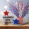 32 Pack Patriotic Berry Stem Picks for Vase, 17 Inches Red White Blue Floral Picks for 4th of July Memorial Day Decorations, Artificial Glittery Branches Ornaments(Red, Blue, White)